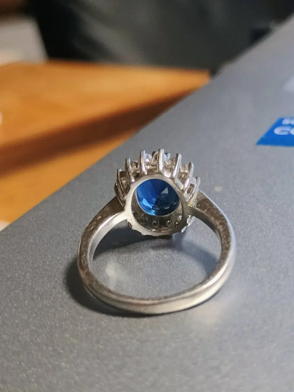 Oval Cut Blue Sapphire Classic Princess Style Ring